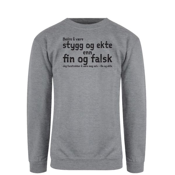 Hovedbilde Fin og ekte Genser SVART Trykk