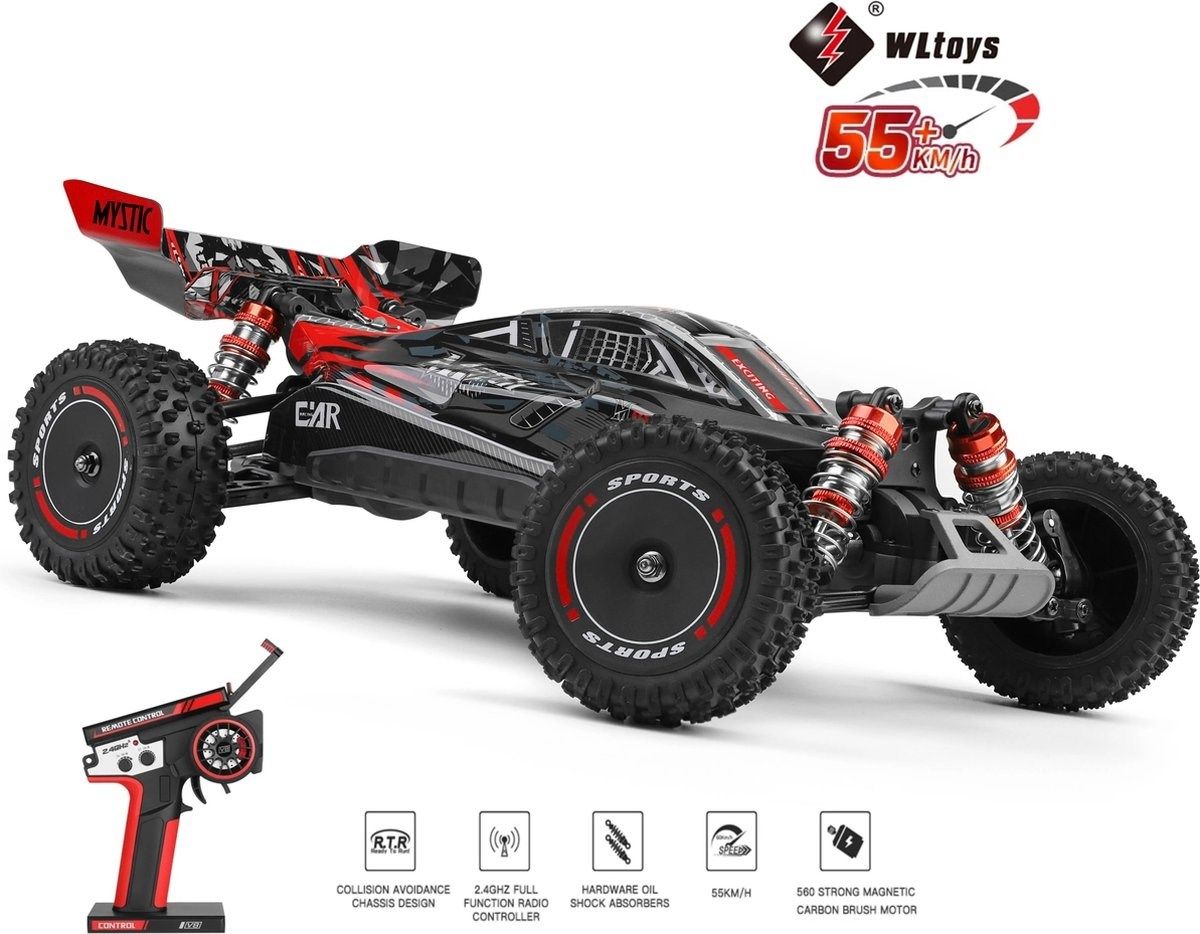 WLToys 124010 Buggy 1/12 4WD Match Black RC bil komplett RTR