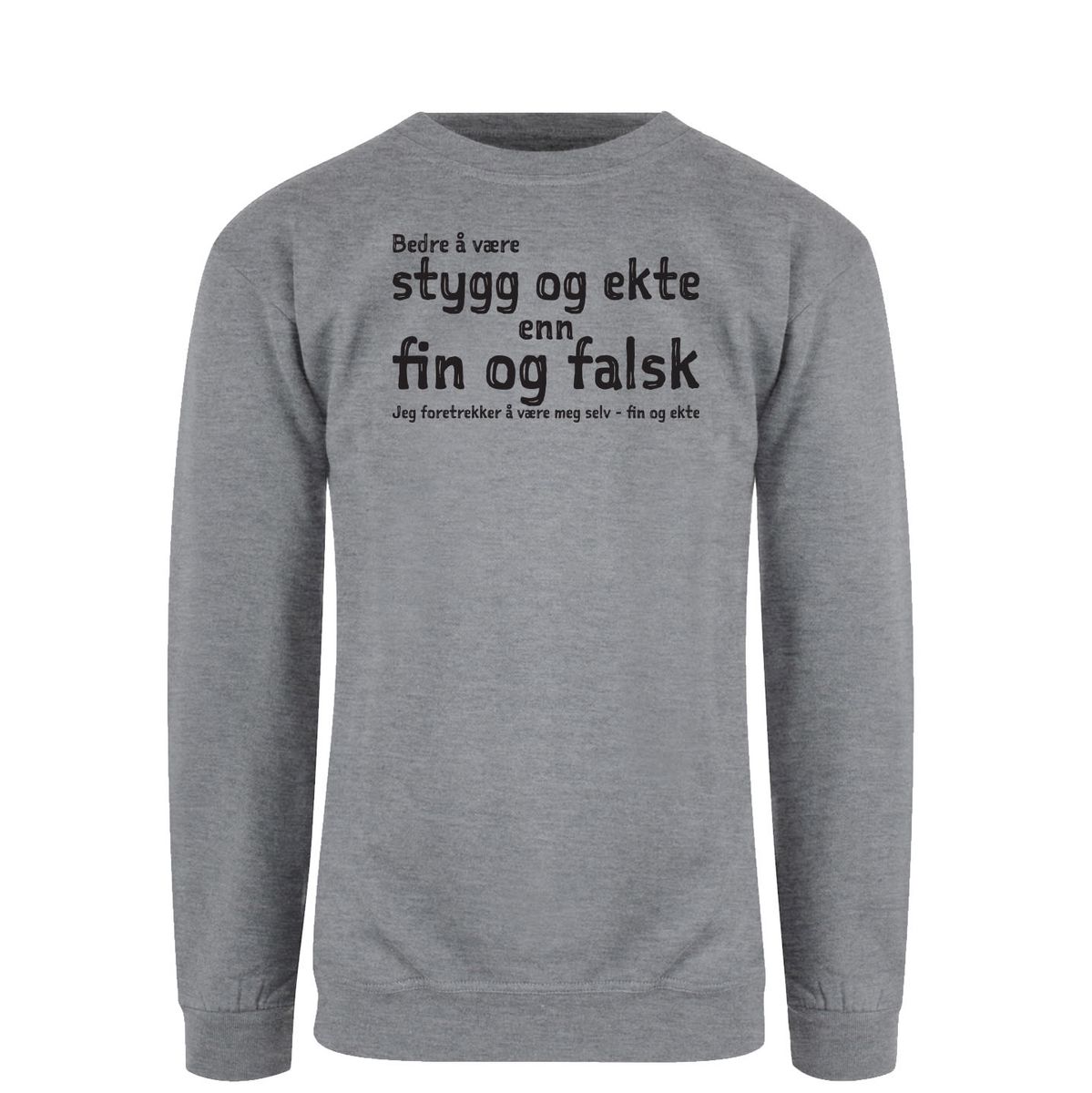 Fin og ekte Genser SVART Trykk